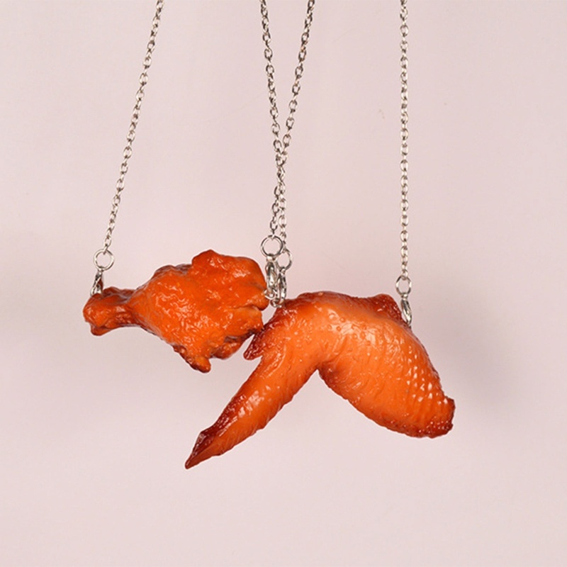 Flgo Vòng cổ Unisex Mặt Hình Gà Rán 3D Vui Nhộn Làm Quà Tặng Sinh Nhật