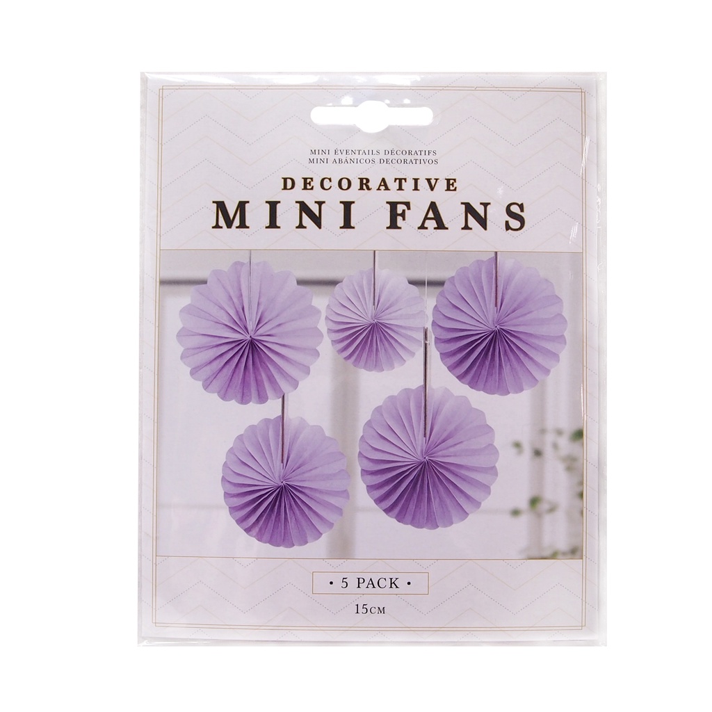 Quạt trang trí mini màu hồng 5 cái. Uncle Bills YE0021C