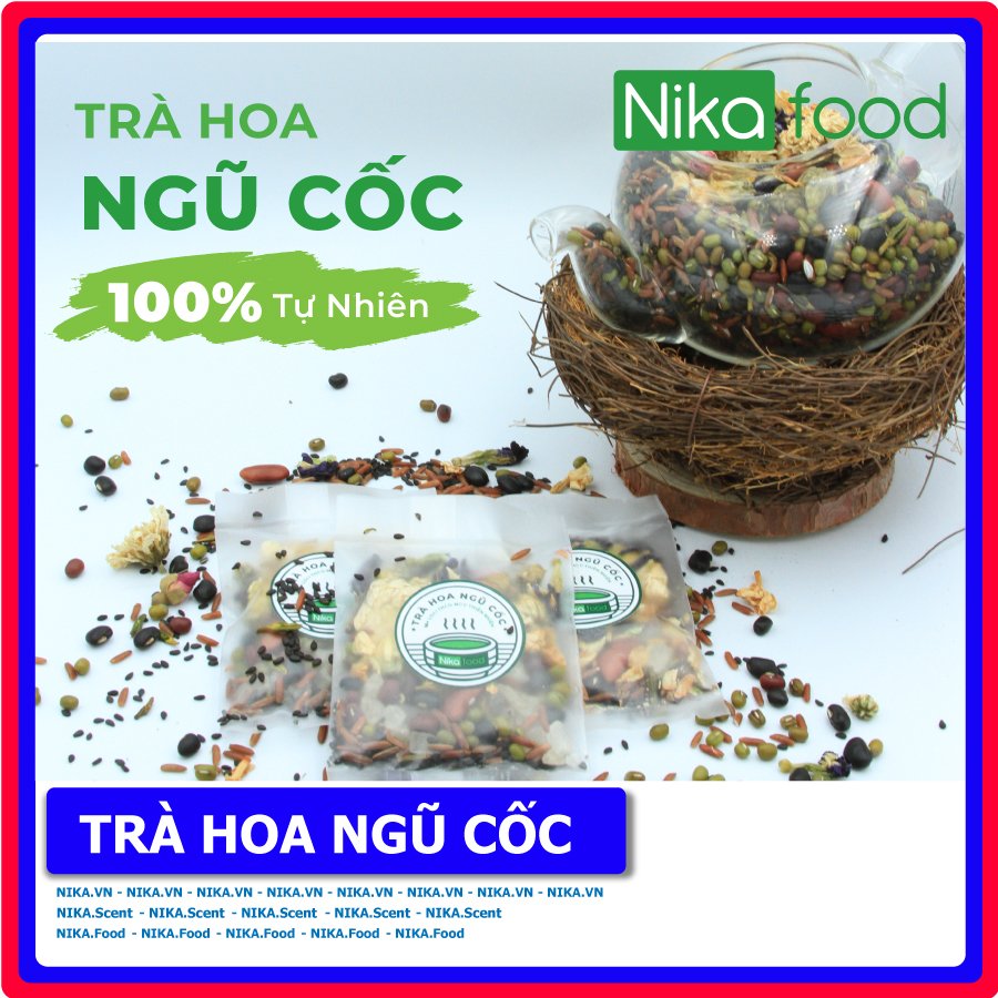 Nikafood Trà hoa ngũ cốc túi nhỏ tiện lợi, giảm cân, mát gan, giải độc, thanh lọc cơ thể