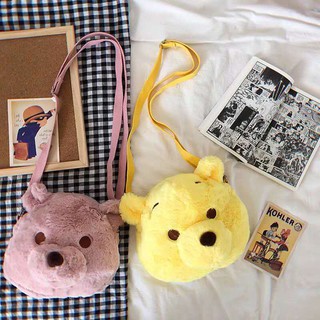 🌷🌷Túi Đeo Chéo Mini Đựng Điện Thoại In Hình Gấu pooh Dễ Thương Phong Cách Nhật Bản