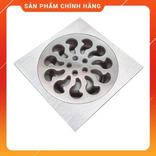 (SALE) phễu thoát sàn chống hôi inox304 mờ, phễu thoát nước, phễu thu sàn, mặt 10x10cm phi 60, đúc nguyên khối