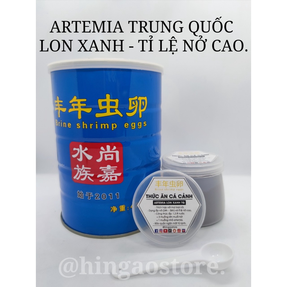 Trứng Artemia Lon Xanh Tỉ Lệ Nở Cao - Thức ăn cá cảnh | Hingaostore.