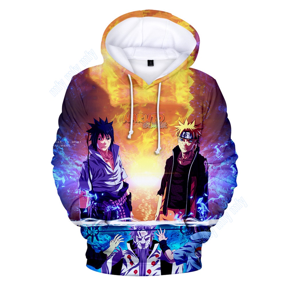 Áo Khoác Hoodie In Hình Naruto Uchiha Sasuke Kakashi Gaara Thời Trang Cho Bé Trai và Bé Gái