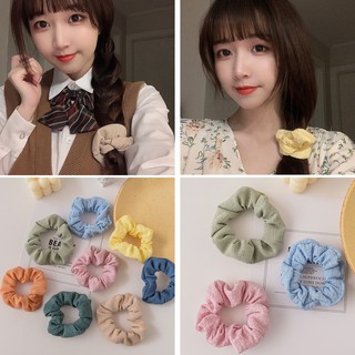 Scrunchies vải cột tóc thiết kế đơn giản phong cách Hàn Quốc dễ thương