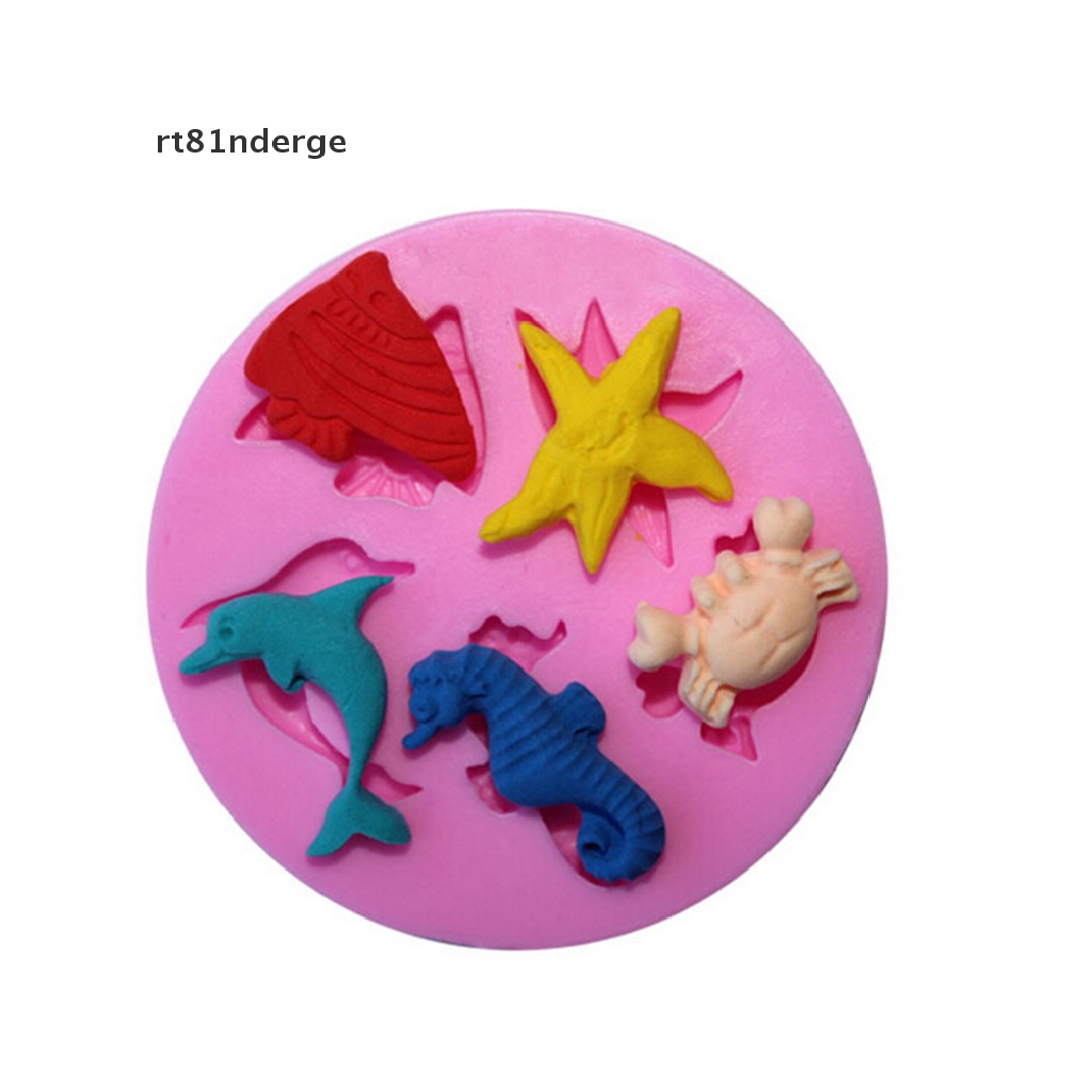 【ge】 New Sea Beach Silicone Cake Sugarcraft Mold Fondant Soap Chocolate Moulds 1PC .