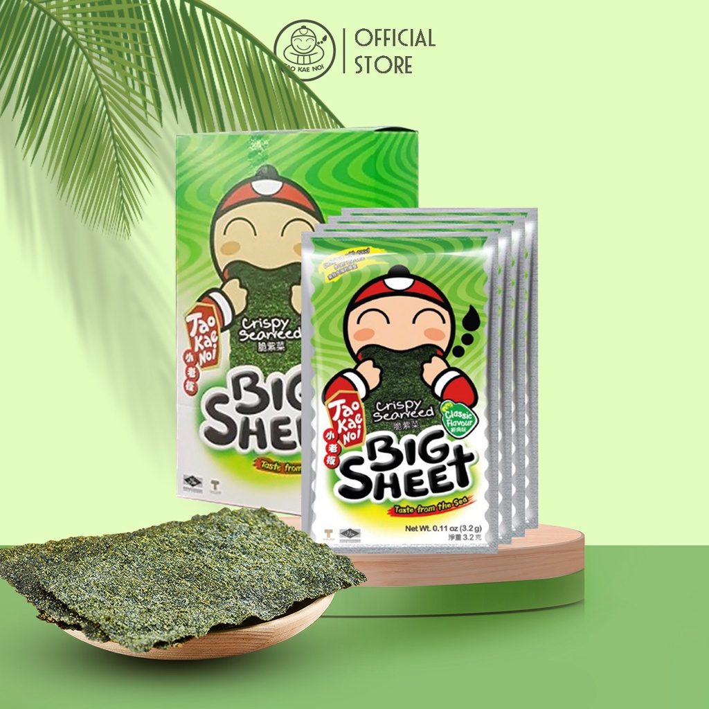 Hộp 12 Gói Snack Rong biển BIG SHEET Vị Truyền Thống -Gói 3.2g