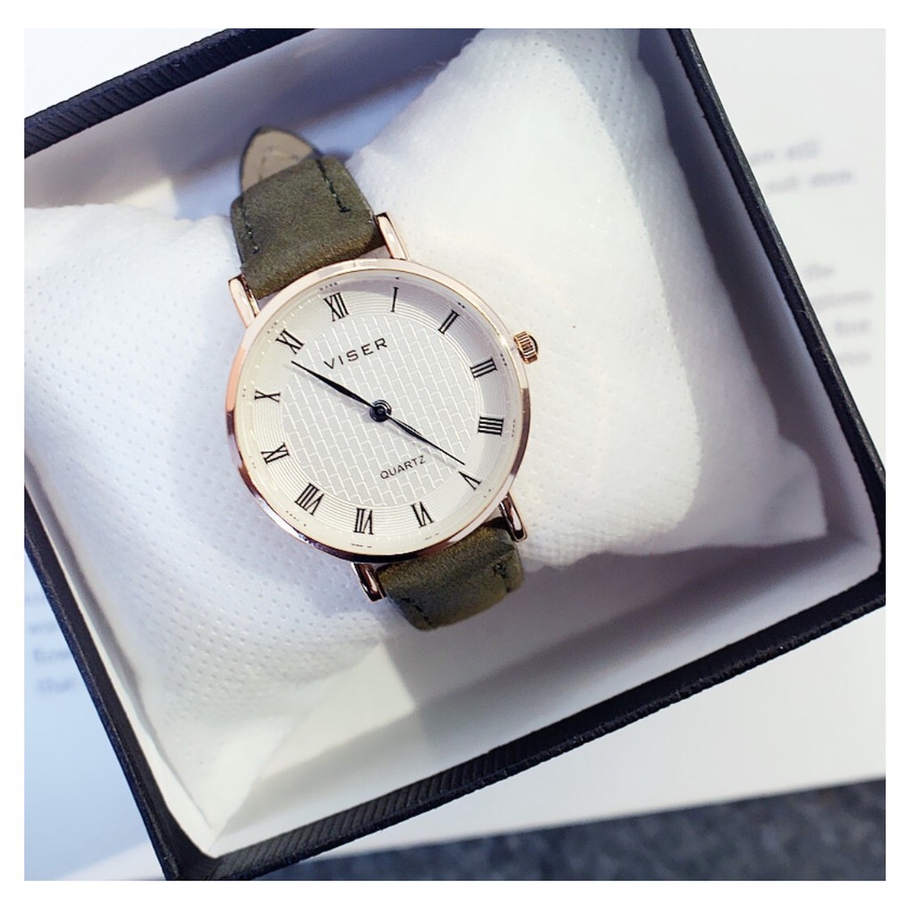 [SIÊU ĐẸP]ĐỒNG HỒ NỮ DÂY DA VISER MẶT CARO SIÊU ĐẸP THỜI TRANG | BigBuy360 - bigbuy360.vn