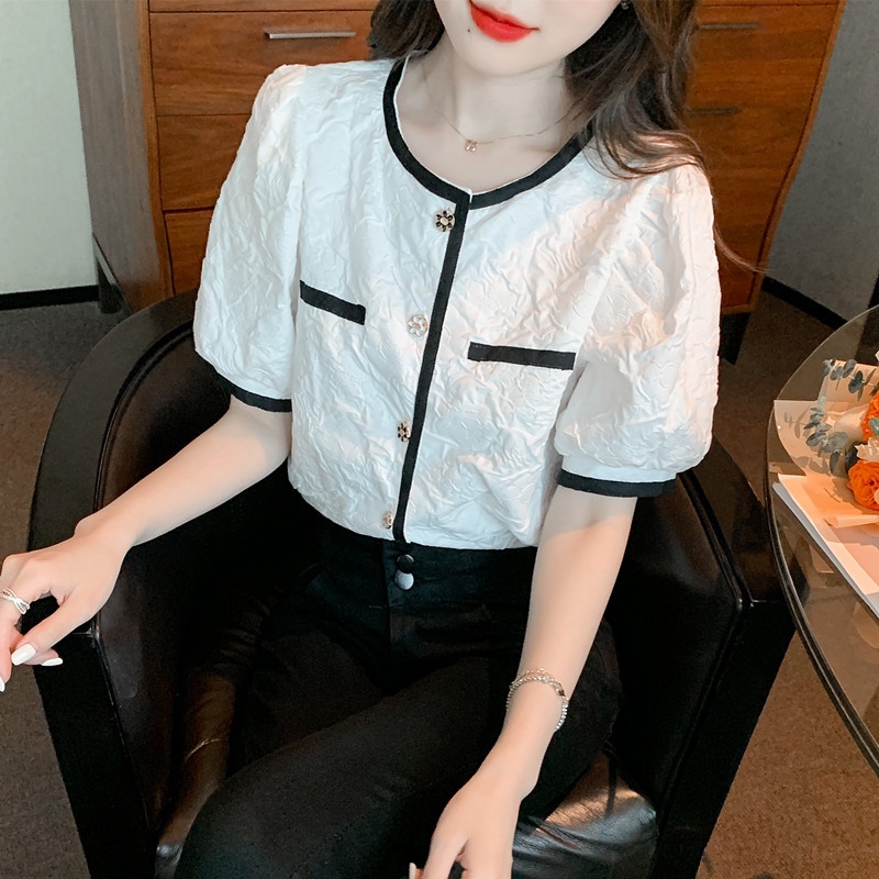 NR6338 Áo chiffon nữ hè ngắn tay hàng nhập