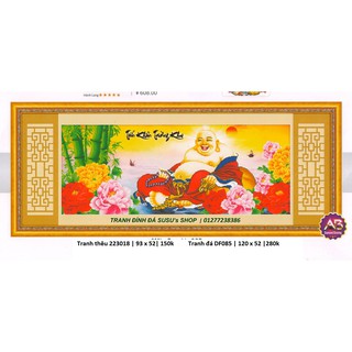 Tranh đính đá phật di lạc DF085 (KT: 120 x 52 cm)