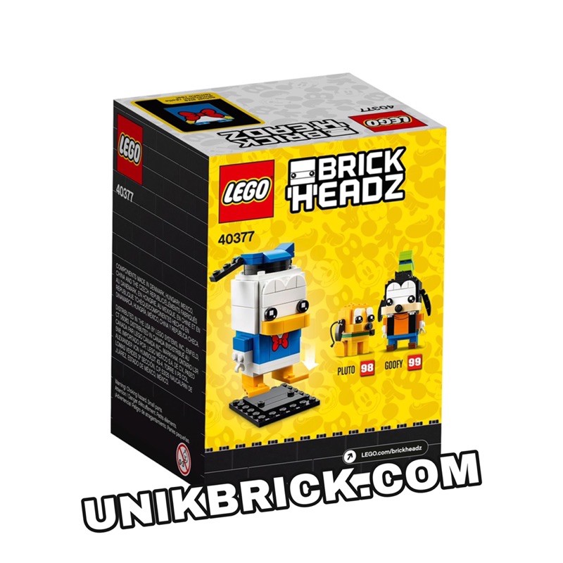 [CÓ HÀNG] Lego UNIK BRICK Brickheadz 40377 Disney Donald Duck Chú vịt Donald chính hãng (như hình).