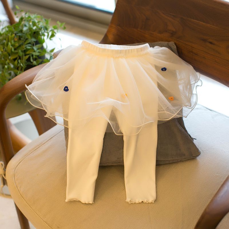 Hàng Mới Về Quần Legging Giả Hai Mảnh Màu Trơn Thời Trang Xuân Thu 2022 Cho Bé Gái