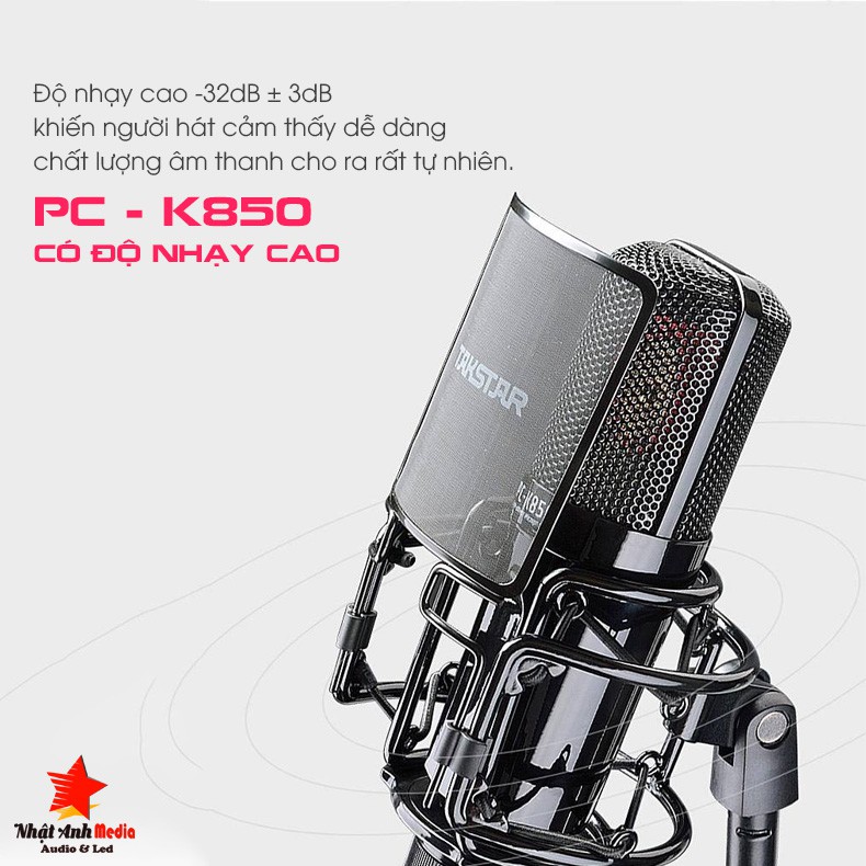 MICRO TAKSTAR PC-K850 ⚡ HÀNG CHÍNH HÃNG⚡ Thu Âm Livestream Hát Karaoke Cao Cấp chuyên nghiệp Bảo Hành 1 Năm