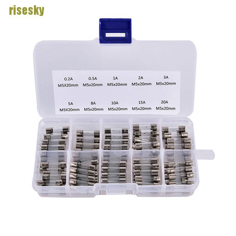 Set 100 Cầu Chì Ống Thủy Tinh 5x20mm