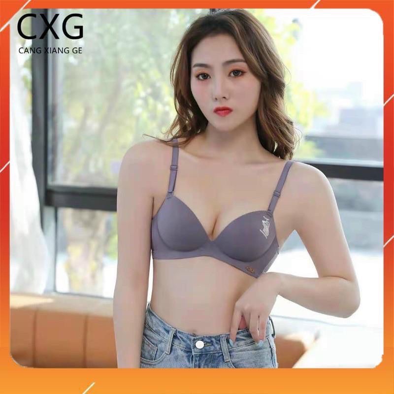 Áo lót nữ su đúc CXG không gọng, nâng ngực hình cô gái, áo ngực su đúc A18