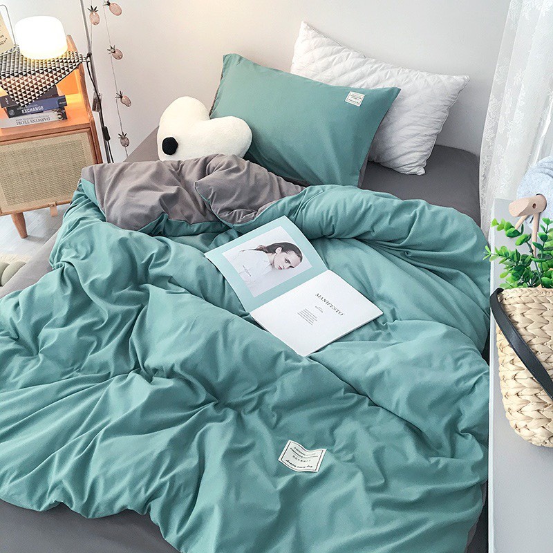 Bộ chăn ga cotton Tici cao cấp phong cách Hàn Quốc đủ size đủ màu hàng đẹp loại 1