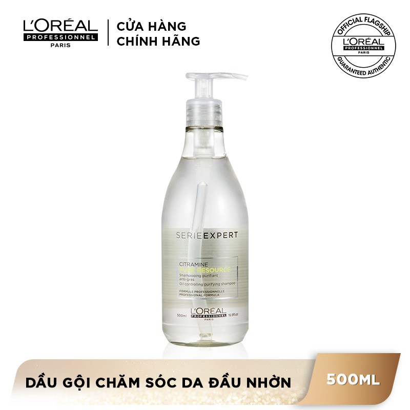 Dầu gội LOreal Professionnel chăm sóc da đầu nhờn Serie Expert Pure Resource 500ml