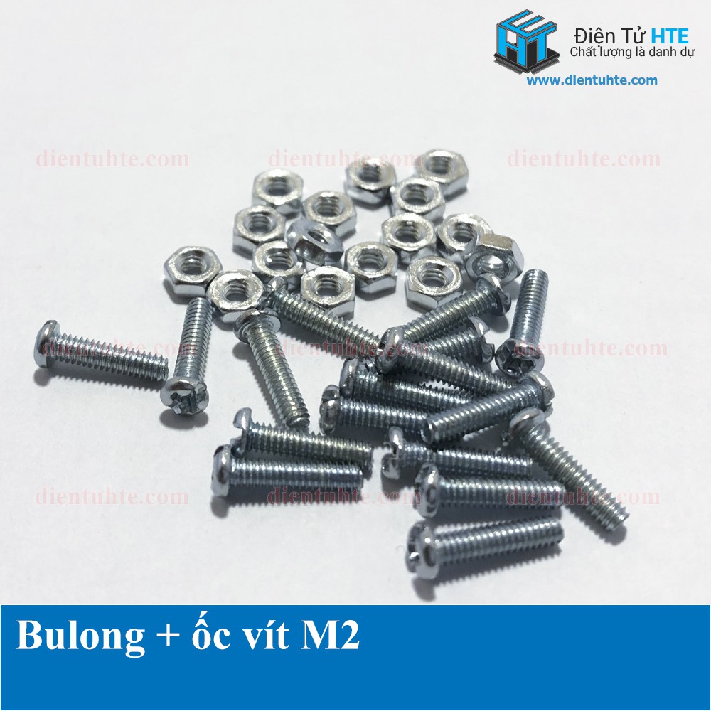 Bulong ốc vít M2 - gói 20 bulong + 20 đai ốc