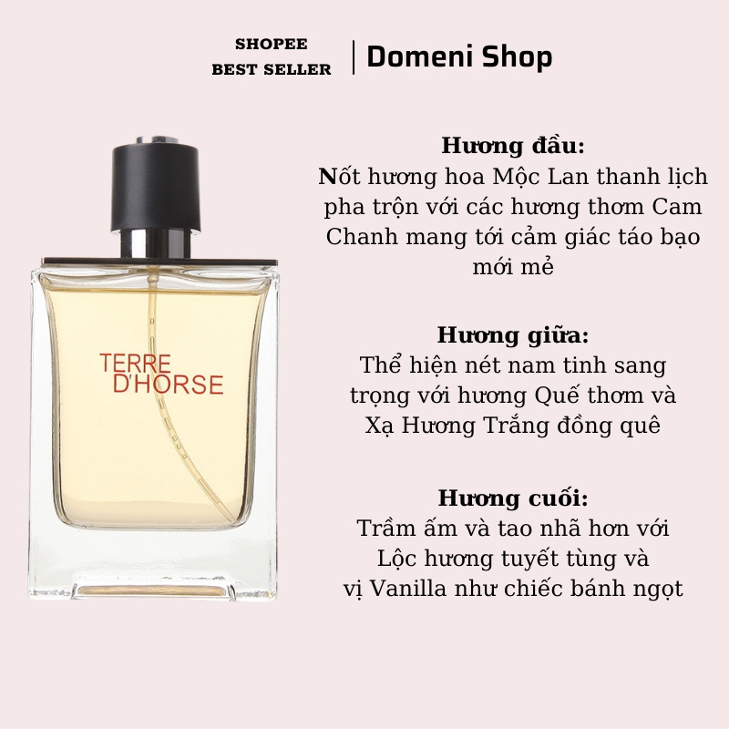 Nước Hoa Nam Terre D'Horse 100ml Thơm Lâu 12h Hương Thơm Nam Tính, Mạnh Mẽ | BigBuy360 - bigbuy360.vn