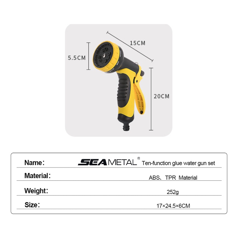 Bộ vòi phun nước BLALION dùng rửa xe/tưới vườn đa năng bằng kim loại