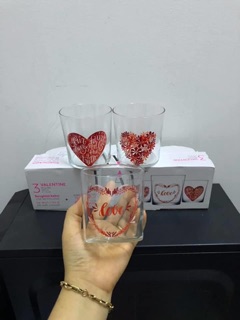 Bộ 3 ly thủy tinh LoVe