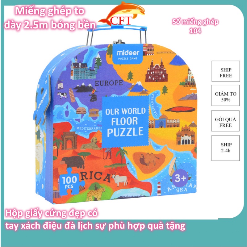 Xếp Hình Cho Bé Từ 4 Tuổi Bộ Ghép Hình  Puzzle Mideer 100 Mảnh Cao Cấp 6 Mẫu