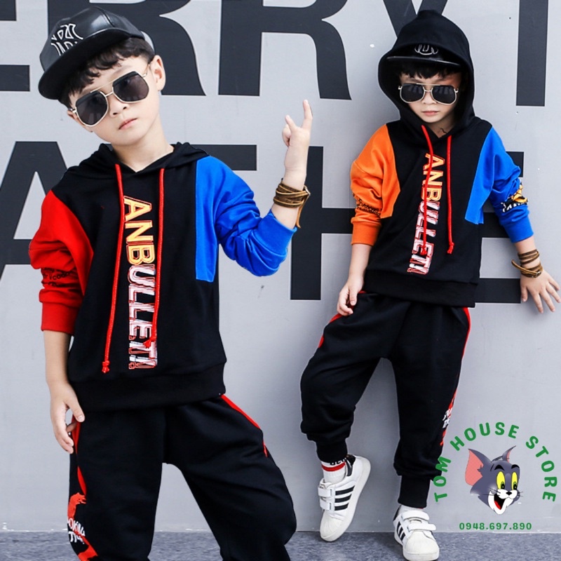 Set đồ hiphop thu đông cá tính cho bé trai đi học, đi chơi, diện tết