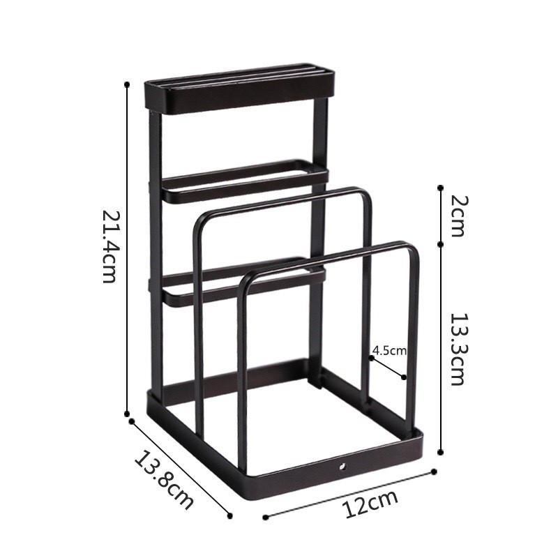 Kệ cắm dao, thớt thép đen hàng đẹp. Thép tĩnh điện bề mặt mịn đẹp