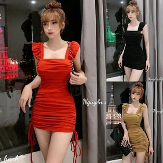 [MẪU MỚI] Đầm Body Dây Rút Sườn Cánh Tiên Thun Borip Thích Hợp Mặc Đi Tiệc Đi Làm Đi Chơi Phù Hợp Với Mọi Phong Cách