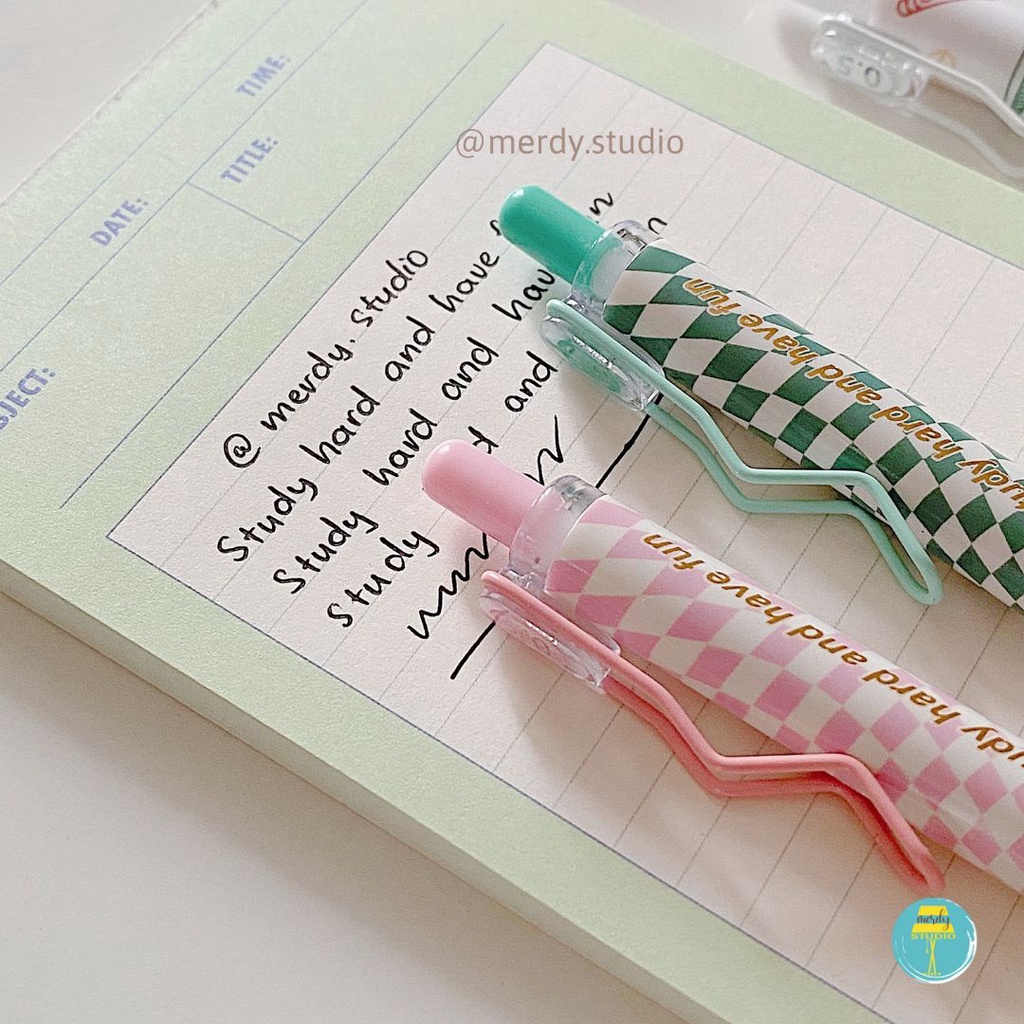 Bút gel đen Mura ngòi kim cao cấp, khô nhanh - Study Hard (tặng ngòi)