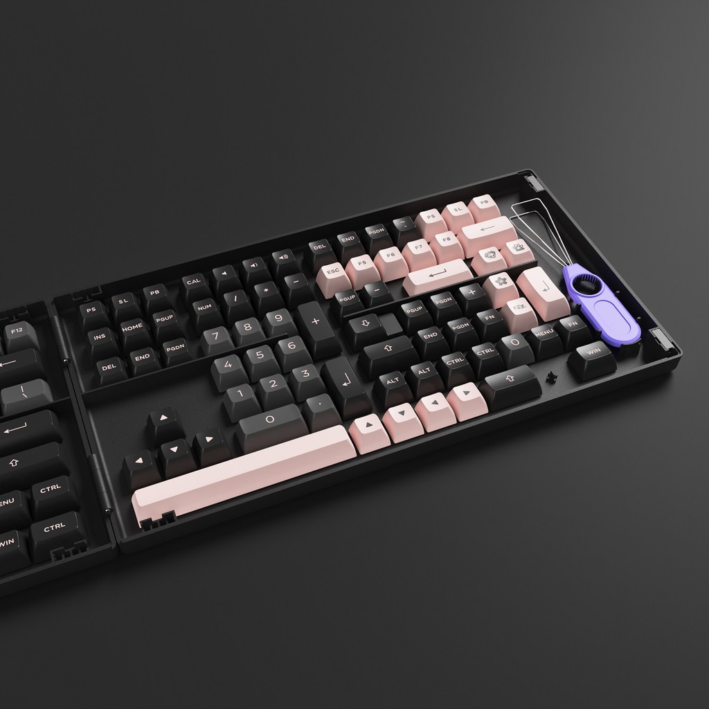 Bộ keycap AKKO Keycap set – Black Pink (PBT Double-Shot/ASA profile/158 nút)