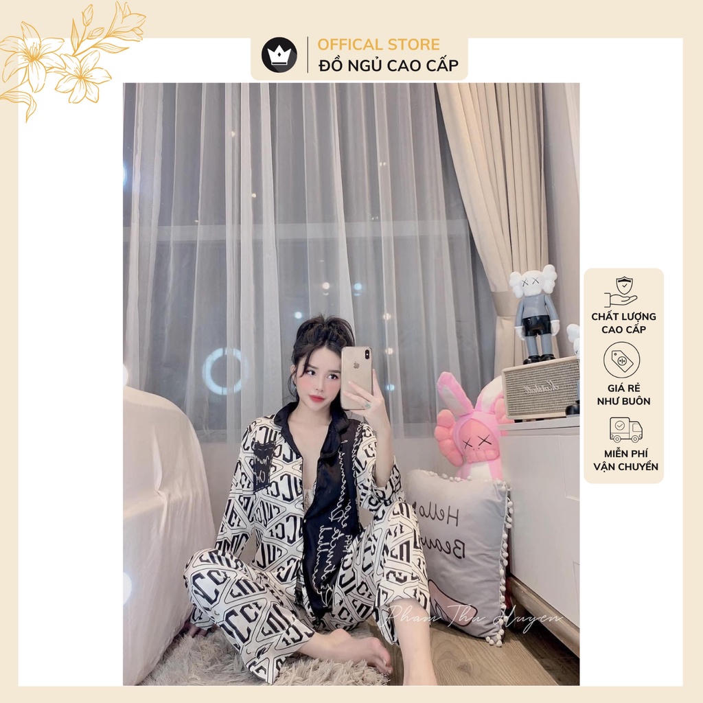 Bộ lụa Satin Dài tay họa tiết cao cấp,thiết kế lịch sự,sang chảnh | BigBuy360 - bigbuy360.vn