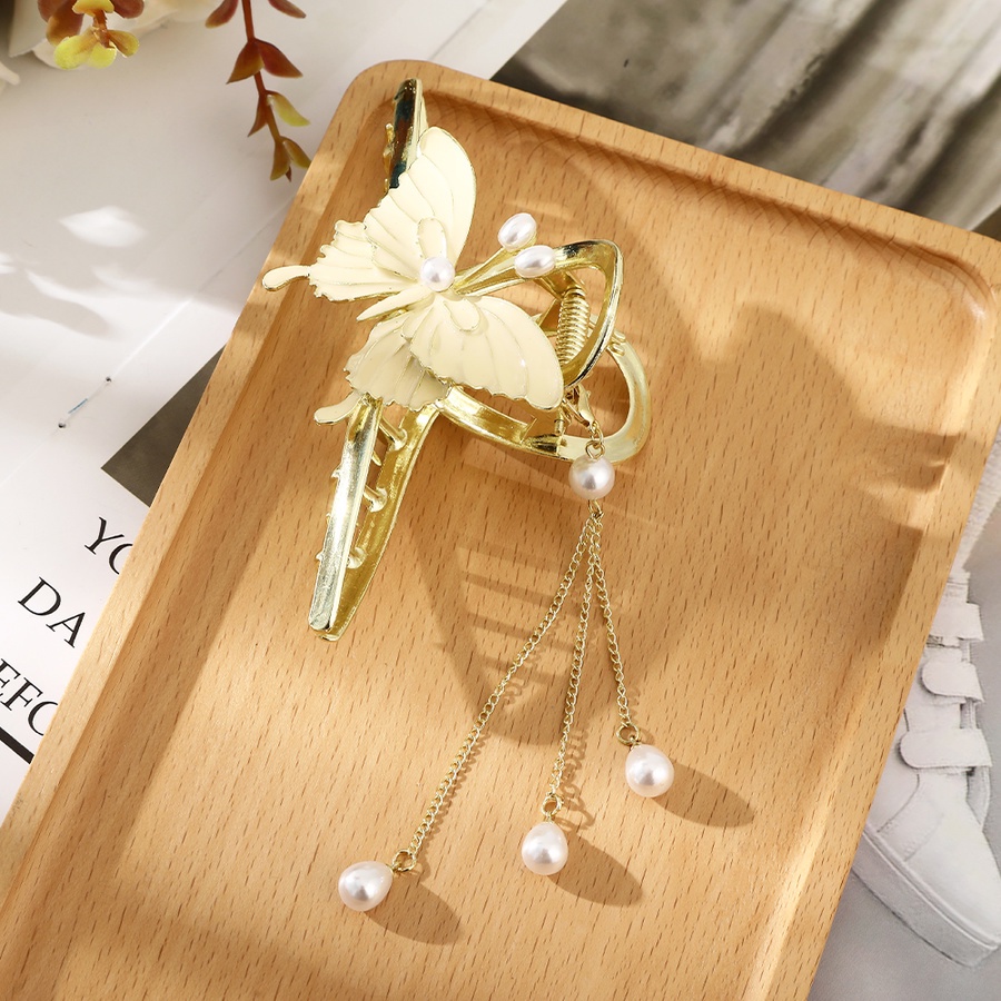 Kẹp Tóc Hình Hoa &amp; Bướm Bằng Hợp Kim Đính Ngọc Trai Kiểu Hàn Quốc