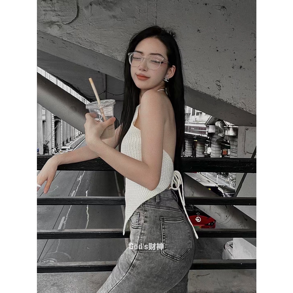 Cocory vn Áo Croptop Dệt Kim Trễ Vai Thời Trang Mùa Hè Quyến Rũ Dành Cho Nữ