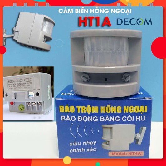 [CAM KẾT Chính Hãng] Báo trộm hồng ngoại HT1A - Báo động bằng còi hú HT1A Decom