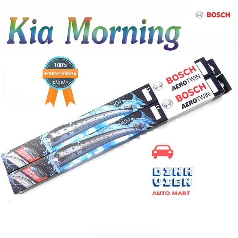 Bộ 2 Gạt mưa cao cấp{ BOSCH AEROTWIN} Chính Hãng Cho xe [ KIAMONING ] 16”và 22” tương đương với chiều dài 400mm và 550mm