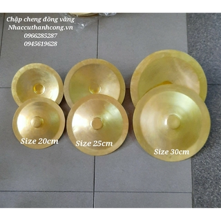 [cặp] Nạo bạt đồng vàng, chập chả đồng vàng | Thiết bị Đoàn Đội