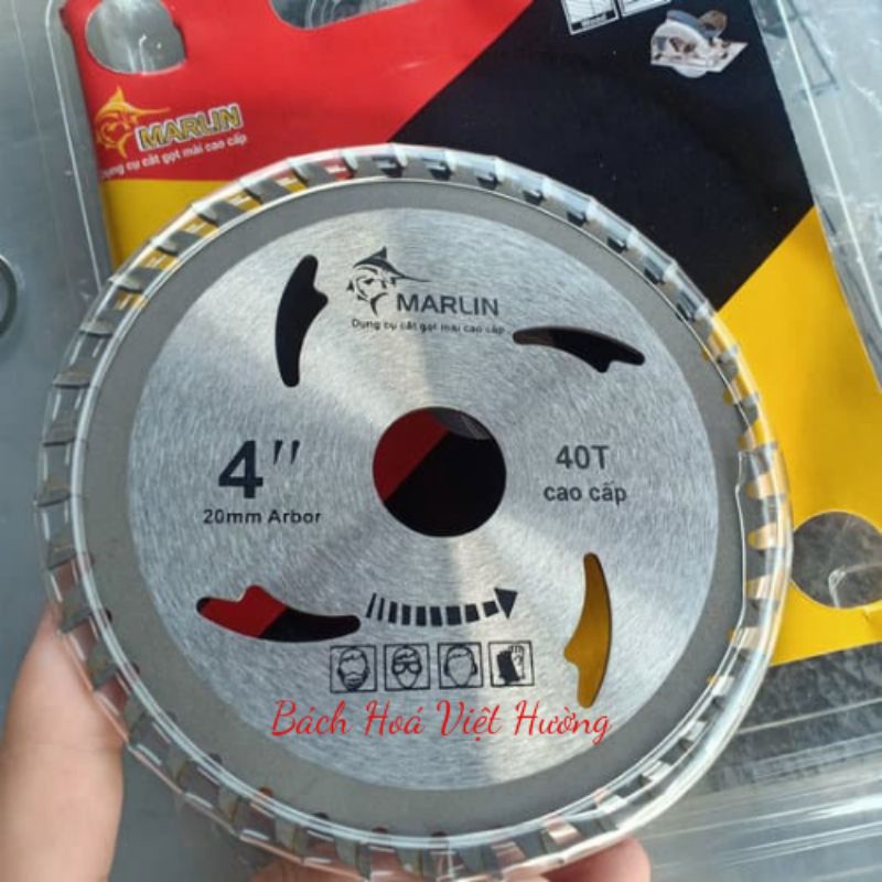 Lưỡi cắt gỗ, lưỡi cưa phi 110mm Marlin cao cấp, 40 răng sắc bén, cắt mịn -Bách Hoá Việt Hường