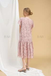 ĐẦM REN HỒNG MIDDI - BIMI