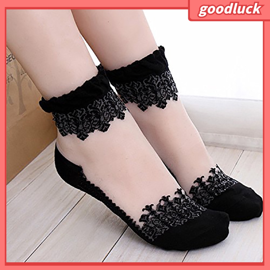 Tất Ren Lưới Siêu Mỏng Co Giãn Thoáng Khí Phong Cách Gothic Cho Nữ