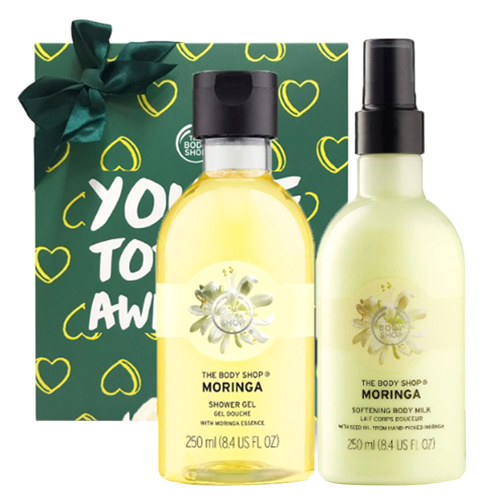 THE BODY SHOP (Hàng Mới Về) 1 Bộ Gel Tắm Moringa Mềm Mại 250ml + Sữa Tắm 250ml