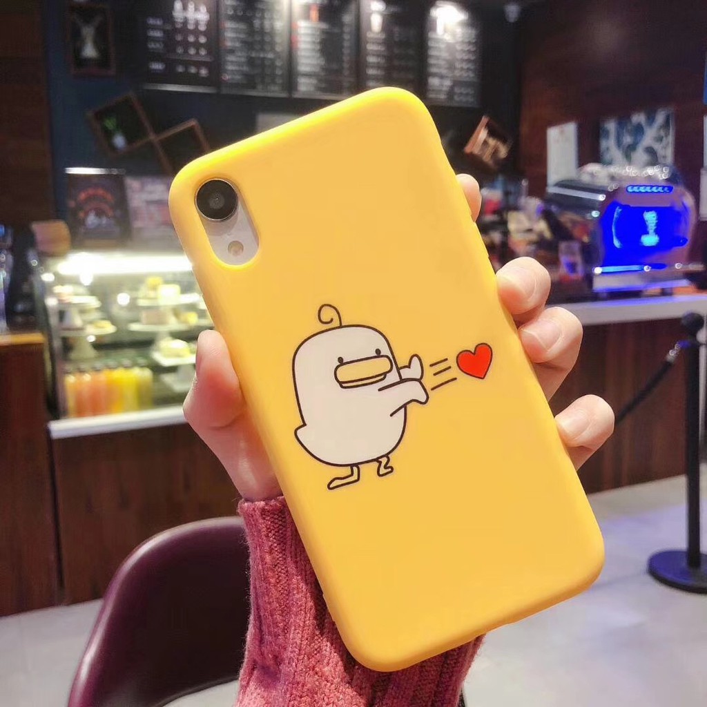 ốp lưng iphone hình gà vịt chém tim ốp iphone 6 6s 7 8 plus x xs xr xs max 11 pro max a74