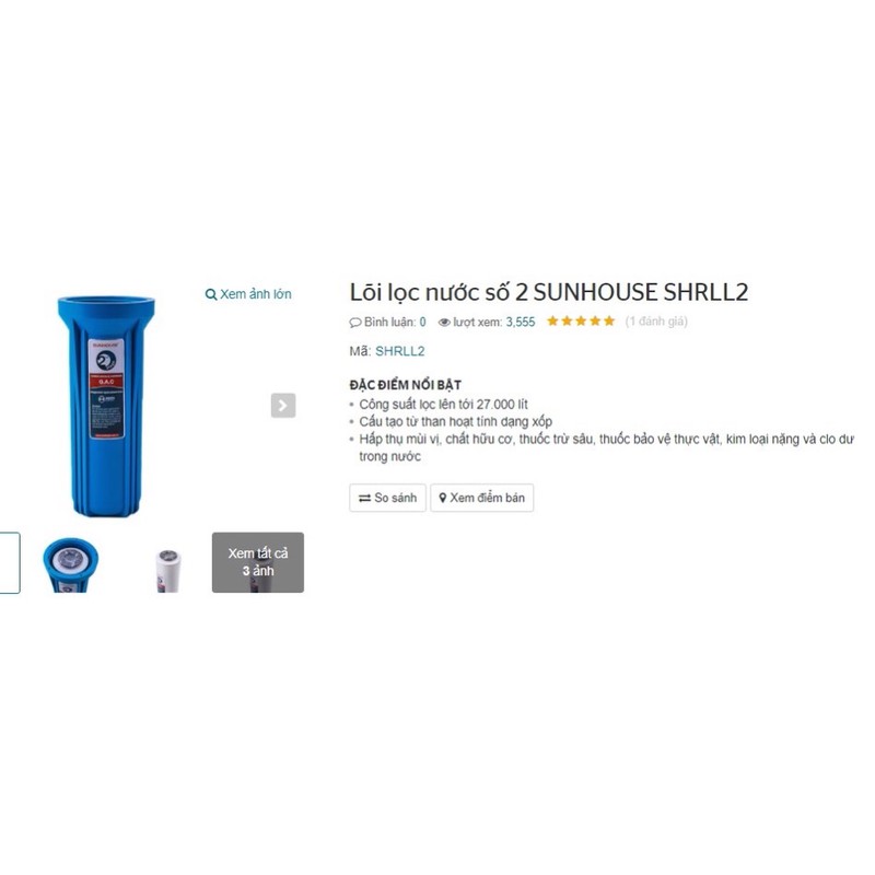 Bộ lõi lọc nước RO Sunhouse 123 | BigBuy360 - bigbuy360.vn