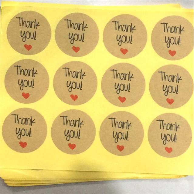 SỈ 2.4K Bìa 12 miếng dán sticker THANK YOU TK25 d3.5cm | BigBuy360 - bigbuy360.vn