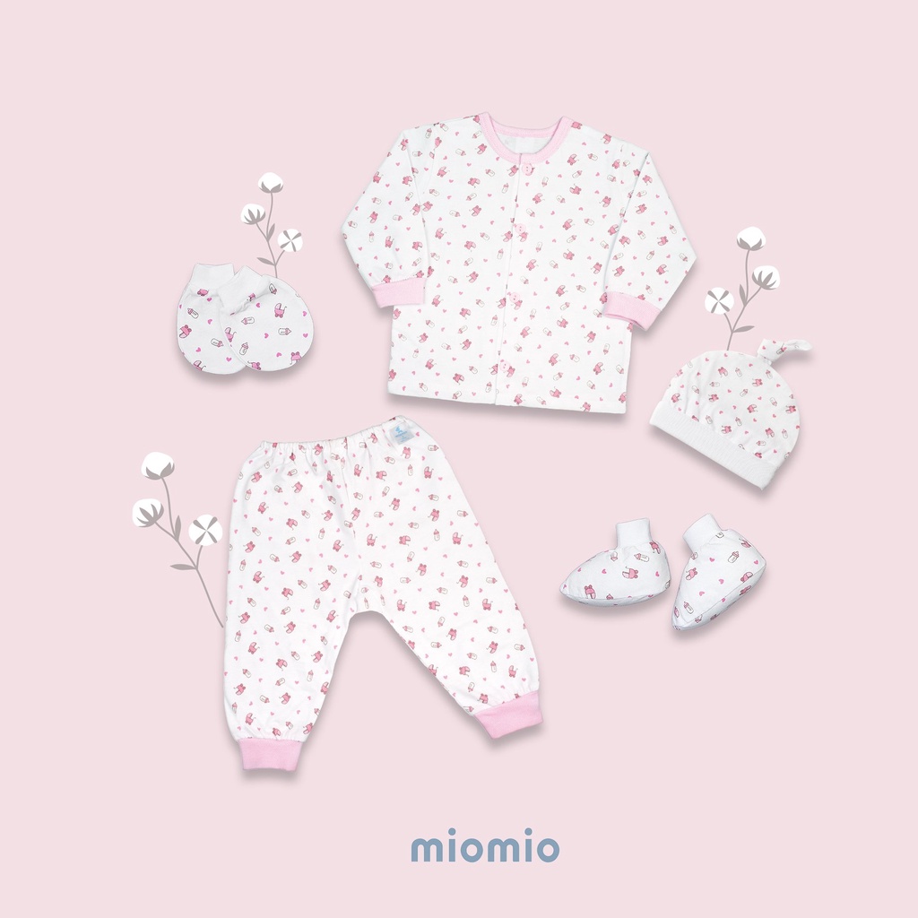 Set 5 Món Đồ Dài Sơ Sinh MIOMIO - In Hình Cho Bé Trai, Bé Gái (Từ 0-3M), Vải Cotton