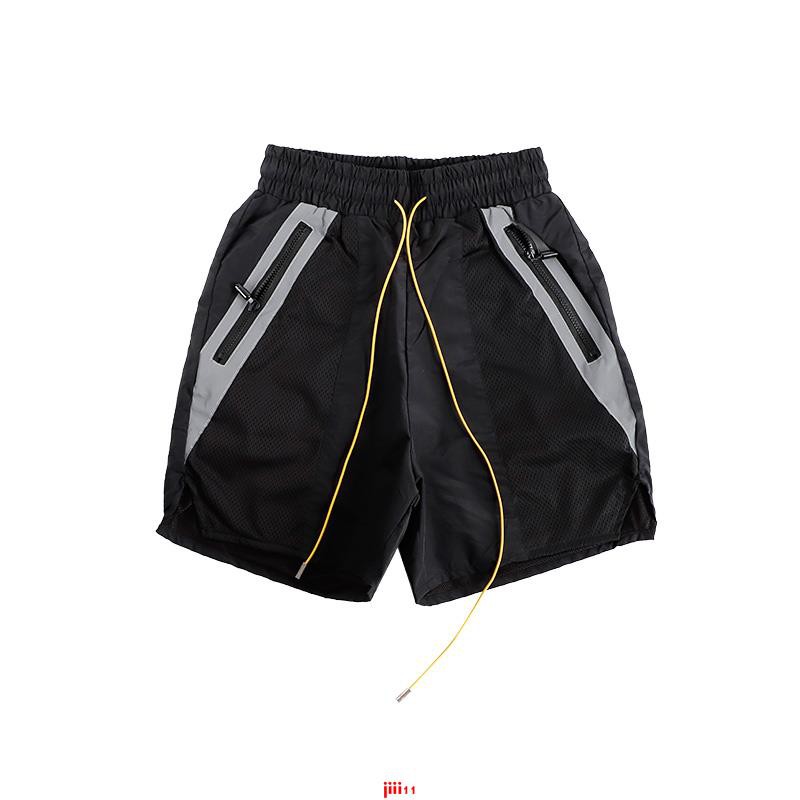 Rhude 2020 summer drawstring reflective stitching pocket sports shorts men's casual pants