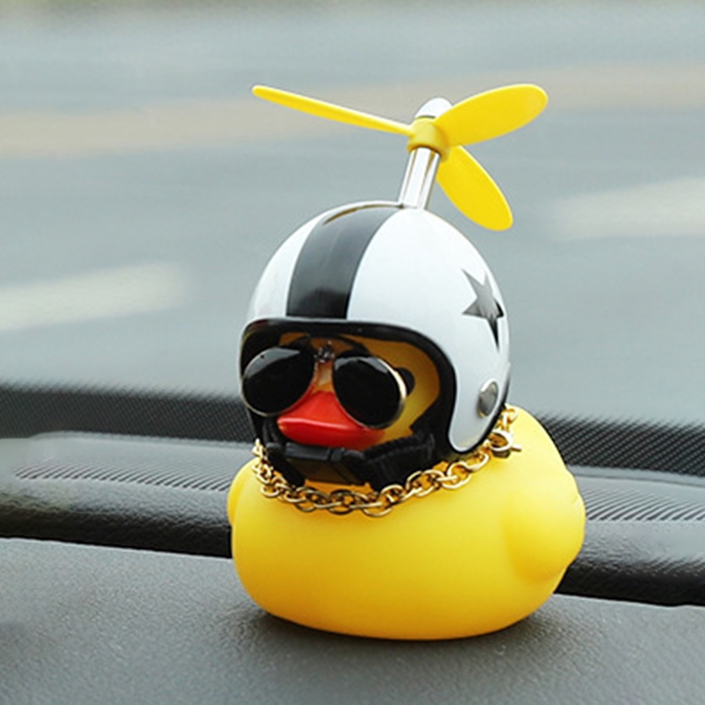 Mô Hình Chú Vịt Đội Mũ Bảo Hiểm Màu Vàng Phản Quang Dễ Thương