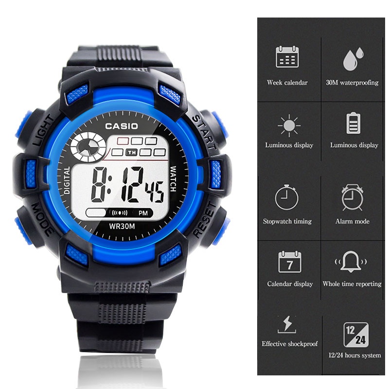 Đồng hồ Nam  Đồng hồ điện tử SPORTS cá tính dây silicon cao cấp đầy đủ các chức năng xem giờ , báo thức, lịch tuần, đồng