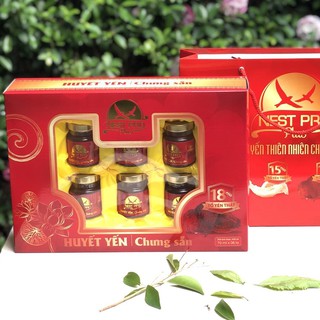 Hộp quà tặng 6 hũ Huyết yến chưng sẵn cao cấp Nest Pro Plus 18% (70ml/hũ)