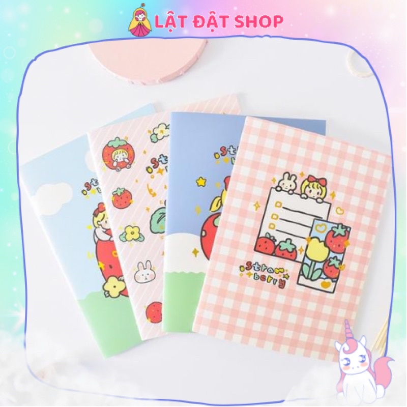 🌸 Sổ tay khâu gáy A5 có dòng kẻ - Tập ghi chép hình cherry/gấu/đào 🌸