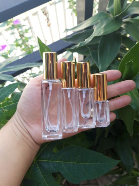 Chai lọ chiết nước hoa thủy tinh thân vuông nắp vàng 3ml 5ml 10ml 20ml 25ml | BigBuy360 - bigbuy360.vn